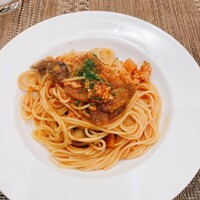 さくら vita - 鶏ひき肉とごぼうのトマトソースパスタ（名称あいまいです、、）