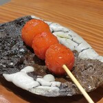 串焼きホルモン みかん - プチトマト