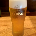 焼き鳥 とりひろ - 生ビール（サッポロエビス） ¥700