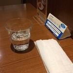 向山製作所cafe  - 提供される水とおしぼり(R4.10.25撮影)