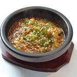 Aoyama Ippin - 茄子と豚挽肉ニンニクの土鍋仕立て