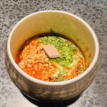 イチリン ハナレ - ◎スペシャリテの丹羽高坂鷄のよだれ鶏。白肝のパテも美味い！