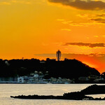 イチリン ハナレ - ◎江ノ島の夕日は絶景。