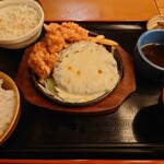 Teke Teke - チーズハンバーグ＆唐揚げ定食