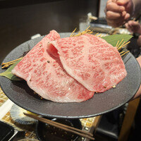 杏樹亭 - 霜降り和牛サーロインの焼きシャブ