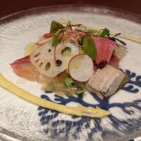 天草 天空の船 - 天然鮮魚のカルパッチョ（ヒラメ、カンパチ）