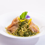 Genovese with Prosciutto and edible flowers