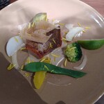 ガストロノミアヘリテージヨコハマ - 尾鷲産天然鯛のソテー バーニャカウダのソース 温野菜添え