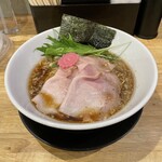福島壱麺 - 鯖背脂中華そば(760円、斜め上から)