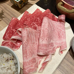 しゃぶしゃぶ萬野 ルクア大阪店 - モモとロース　十六穀米