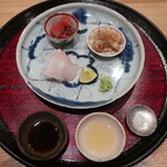 さかずき屋 - 刺身(本鮪、マツカワ、真ツブ) 2022.11月