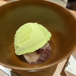 しゃぶしゃぶ萬野 - デザートの抹茶白玉あん