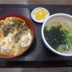 うどん めん天 - 牛とじ丼セット￥820