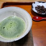 遅歩庵　いのう - 抹茶 ぬれ甘納豆つき