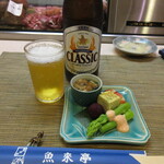 Kyoudofuumi Gyoraitei - 瓶ビールとお通し