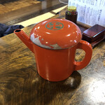 うずら家 - 分かりにくいですが、大量のそば湯。