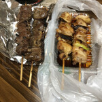 やきとり 静 - ネギマとハツ