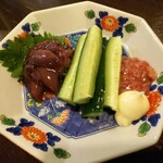 金町製麺 - 蛍烏賊醤油漬け＆酒盗