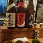 やき鳥 卍郎 - 日本酒三種