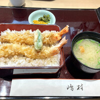 割烹 嶋村 - 金ぷら重 味噌汁、お新香付き