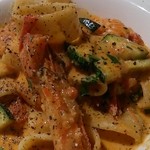 トラットリアティヴィビー - カラマーリ（車海老のトマトクリーム）(\2,120)