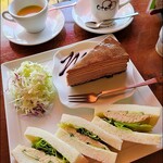 Oto珈琲 - サンドイッチ＆ケーキプレートセット