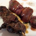 やきとり・ホルモン串　もりしん - ハラミと鶏レバーあぶり串