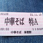 中華そば 多賀野 - 食券