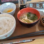 すき家 - たまかけ朝食小 ゴボウ入りひじき煮