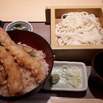 Suizan - 大海老２尾天丼定食　1100円