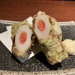 Yotsuya Shimmichi Doori Yoiyoi - 明太子とチーズのちくわ磯辺揚げ