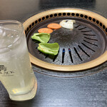 山水苑 - レモン酎ハイに奉行奥殿野菜から