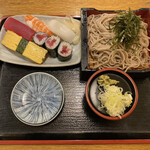 Tsukiji Sushi Iwa - おそばとにぎり寿司が両方食べられてボリュームも申し分ないので、お得なセットですね♪