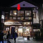 龍燕 - 『湯畑』に面した二階屋の２階です（赤い➡︎）