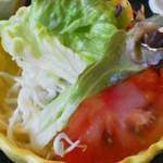 喜Raku - 201305 喜Raku お刺身定食（750円）サラダ