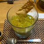 手打ち蕎麦・鮨 いまふく - デザートの抹茶プリン、韃靼蕎麦茶ジュレ乗せ