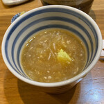 手打ち蕎麦・鮨 いまふく - 辛汁の蕎麦湯割りおろし生姜