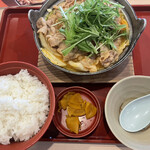 Joyfull - すくい豆冨の味噌チゲ定食　699円+税  豚肉2倍盛 200円+税