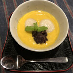 Niwatorigasaki Ka Tamagogasaki Ka - デザート（ミルク煮かぼちゃと十勝あずきの冷やしぜんざい）