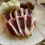 ろばたやき山ろく - 鴨肉　アブラが美味しい