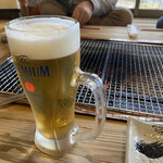 ろばたやき山ろく - ビールで乾杯！！