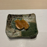 鮨 あうん - あん肝と奈良漬け。美味でした。