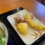 丸亀製麺 - 半熟玉子 130円
            いか 140円
            鶏もものから揚げ 110円