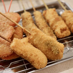 Kushikatsu Tanaka - 豚串、牛串、紅生姜、梅ささみ