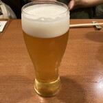 炭焼きうなぎの魚伊 - 生ビール（アサヒ）