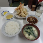 天ぷら定食ふじしま - 海老天付　天ぷら定食（天ぷら９品・ご飯・みそ汁）￥940