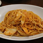 パスタの店 山猫軒 - １１月限定スモークチキンとポテトのトマトクリームパスタです☆　2022-1120訪問
