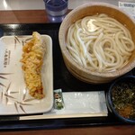丸亀製麺 - 釜揚げうどん（並）¥290/税込＋ かしわ天