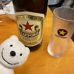 鉄なべや とん太 - 赤星 Akaboshi Sapporo Lager Beer at Tetsunabeya Tonta, Minami Saiwai, Yokohama！♪☆(*^o^*)