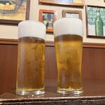 ビアビストロ角屋 - (左)本気のスーパードライ(右)復活のマルエフ